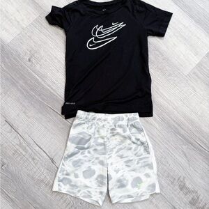 Nike Gray and White Kids Shorts